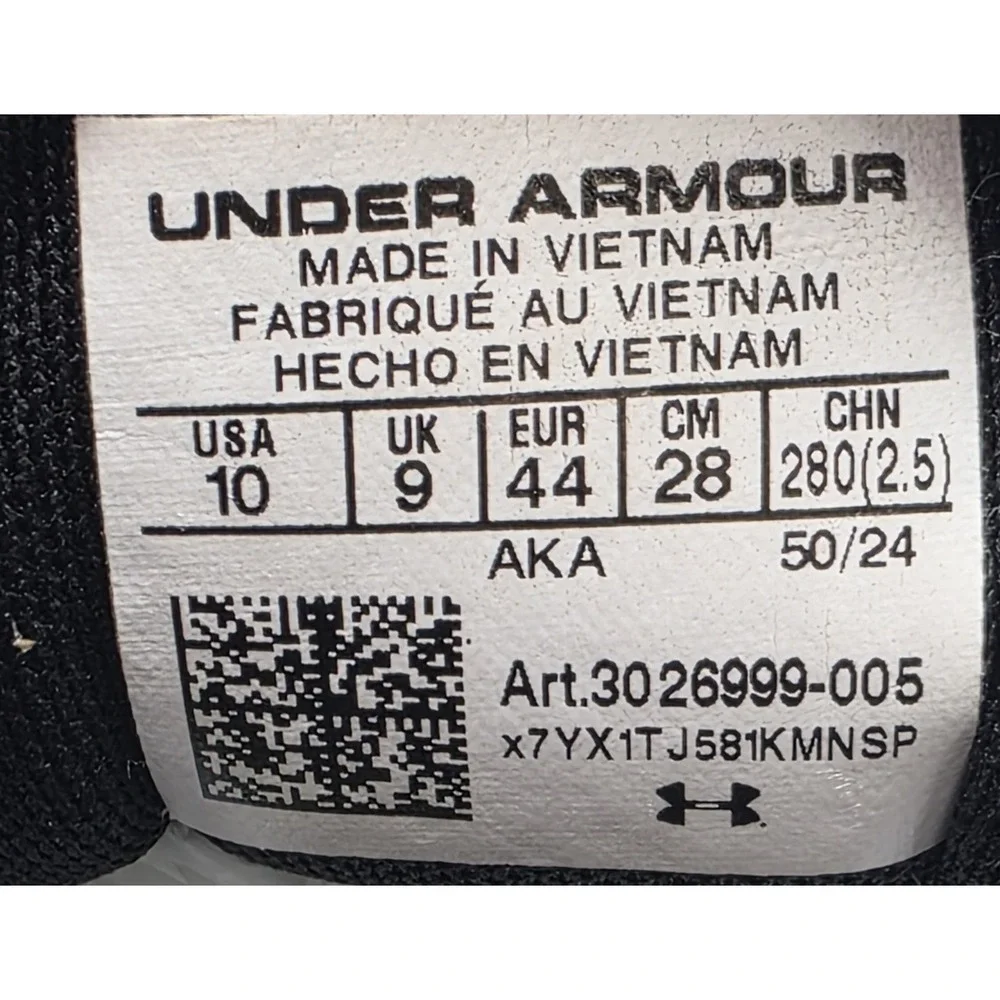 Under Armour Charged Revitalize Sneakers Mens Black  Low Top Running Shoes 10